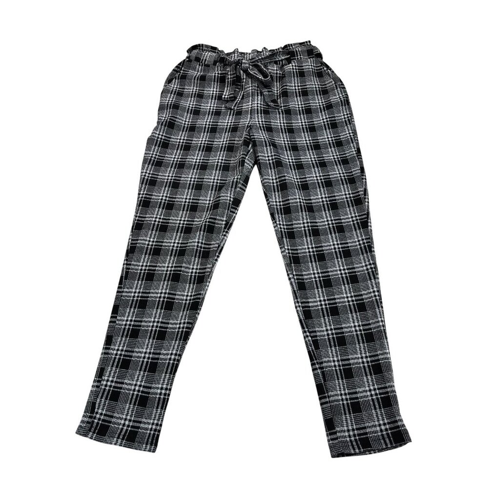 Revamped Womens Black & White Plaid Pants M